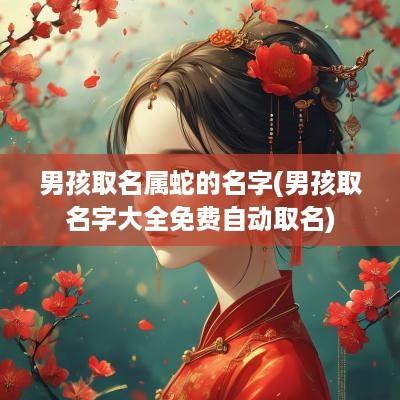 男孩取名属蛇的名字(男孩取名字大全免费自动取名)