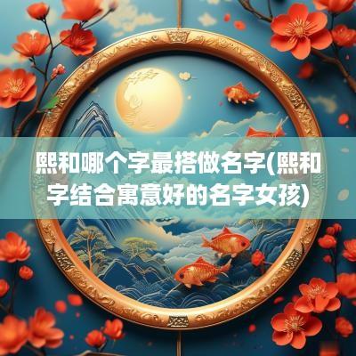 熙和哪个字最搭做名字(熙和字结合寓意好的名字女孩)