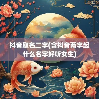 抖音取名二字(含抖音两字起什么名字好听女生)