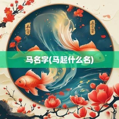 马名字(马起什么名)