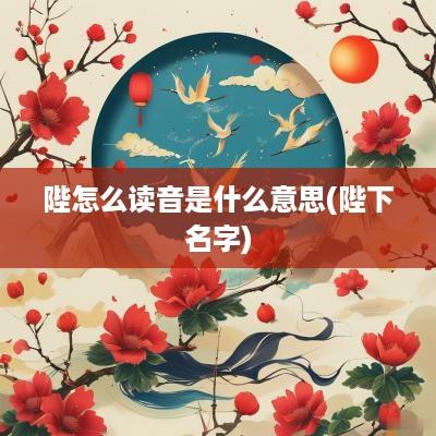陛怎么读音是什么意思(陛下名字)