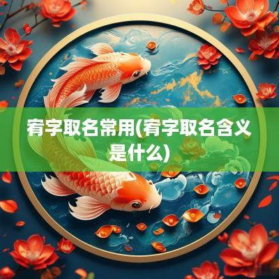 宥字取名常用(宥字取名含义是什么)