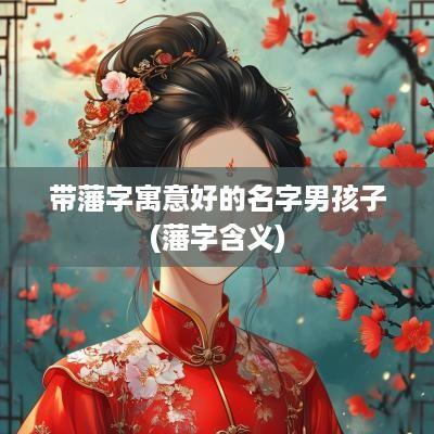 带藩字寓意好的名字男孩子(藩字含义)