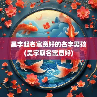 昊字起名寓意好的名字男孩(昊字取名寓意好)