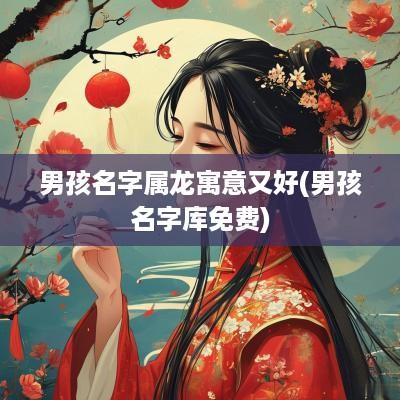 男孩名字属龙寓意又好(男孩名字库免费)