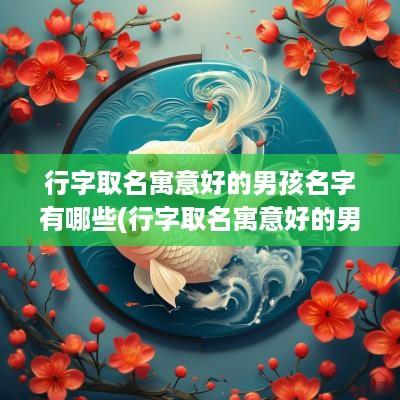 行字取名寓意好的男孩名字有哪些(行字取名寓意好的男孩名字)
