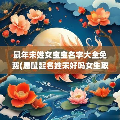 蛇年宋姓女宝宝名字大全免费(属鼠起名姓宋好吗女生取名)