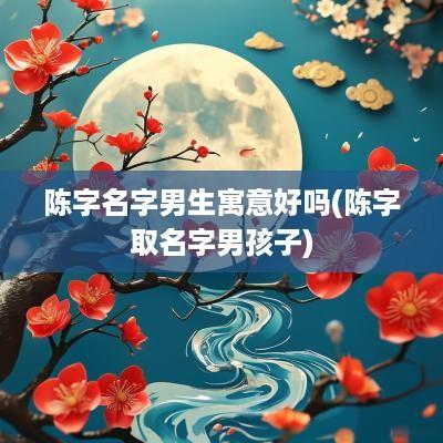 陈字名字男生寓意好吗(陈字取名字男孩子)