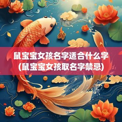 鼠宝宝女孩名字适合什么字(鼠宝宝女孩取名字禁忌)