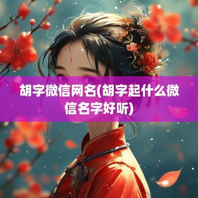 胡字微信网名(胡字起什么微信名字好听)