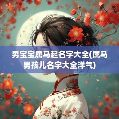 男宝宝属马起名字大全(属马男孩儿名字大全洋气)