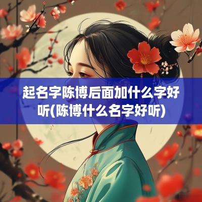 起名字陈博后面加什么字好听(陈博什么名字好听)