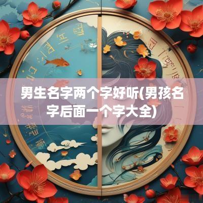 男生名字两个字好听(男孩名字后面一个字大全)