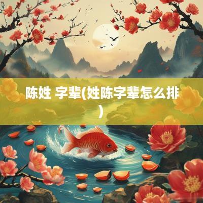 陈姓 字辈(姓陈字辈怎么排)