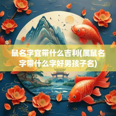 鼠名字宜带什么吉利(属鼠名字带什么字好男孩子名)
