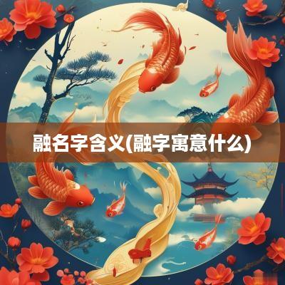 融名字含义(融字寓意什么)