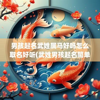 男孩起名武姓属马好吗怎么取名好听(武姓男孩起名简单大气 免费)