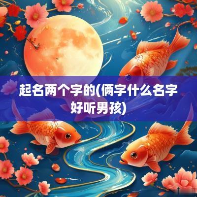 起名两个字的(俩字什么名字好听男孩)