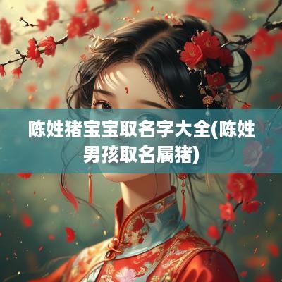 陈姓猪宝宝取名字大全(陈姓男孩取名属猪)