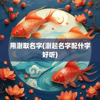 用澍取名字(澍起名字配什字好听)