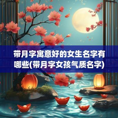 带月字寓意好的女生名字有哪些(带月字女孩气质名字)