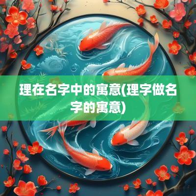 理在名字中的寓意(理字做名字的寓意)