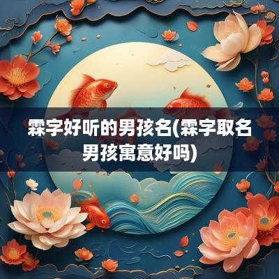 霖字好听的男孩名(霖字取名男孩寓意好吗)