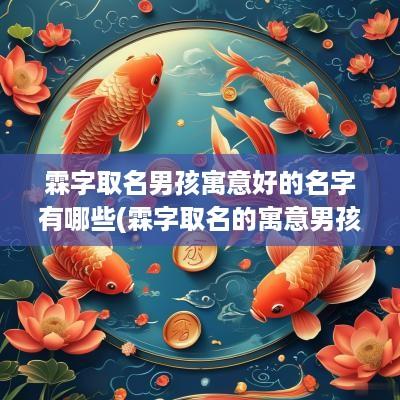 霖字取名男孩寓意好的名字有哪些(霖字取名的寓意男孩)