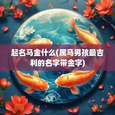 起名马金什么(属马男孩最吉利的名字带金字)