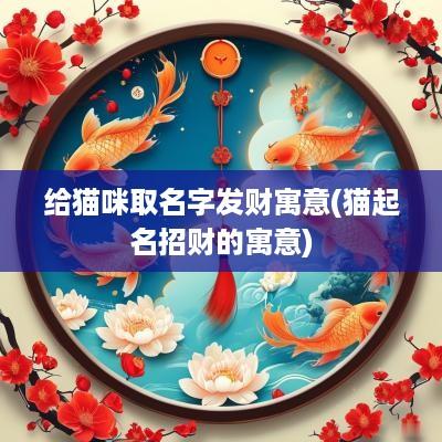 给猫咪取名字发财寓意(猫起名招财的寓意)
