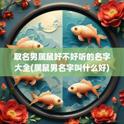 取名男属鼠好不好听的名字大全(属鼠男名字叫什么好)