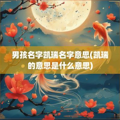 男孩名字凯瑞名字意思(凯瑞的意思是什么意思)