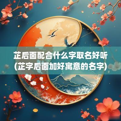芷后面配合什么字取名好听(芷字后面加好寓意的名字)