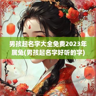 男孩起名字大全免费2025年属兔(男孩起名字好听的字)