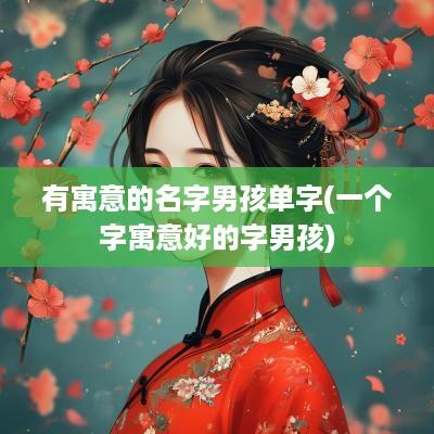 有寓意的名字男孩单字(一个字寓意好的字男孩)
