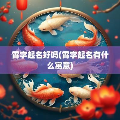 霄字起名好吗(霄字起名有什么寓意)