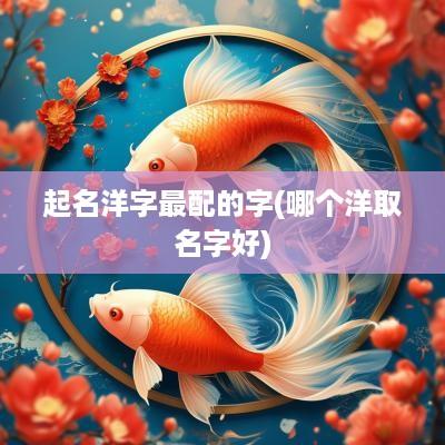 起名洋字最配的字(哪个洋取名字好)