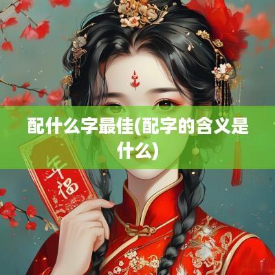 配什么字最佳(配字的含义是什么)