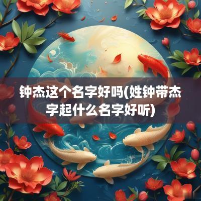 钟杰这个名字好吗(姓钟带杰字起什么名字好听)