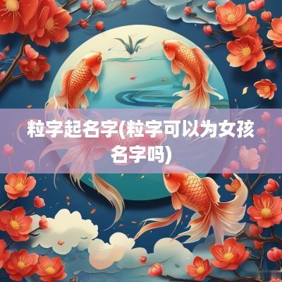 粒字起名字(粒字可以为女孩名字吗)