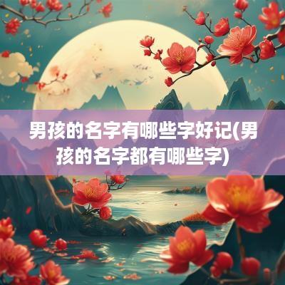 男孩的名字有哪些字好记(男孩的名字都有哪些字)