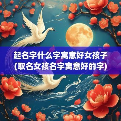 起名字什么字寓意好女孩子(取名女孩名字寓意好的字)