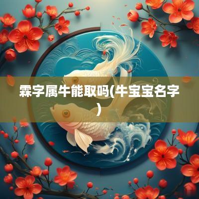 霖字属牛能取吗(牛宝宝名字)