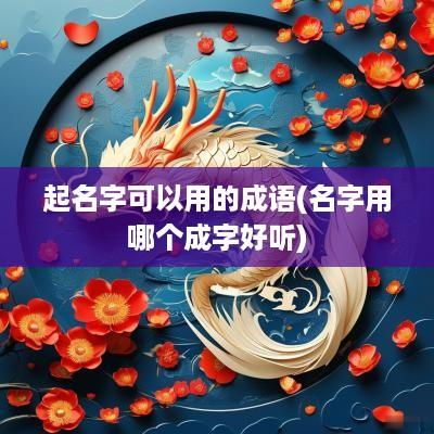 起名字可以用的成语(名字用哪个成字好听)