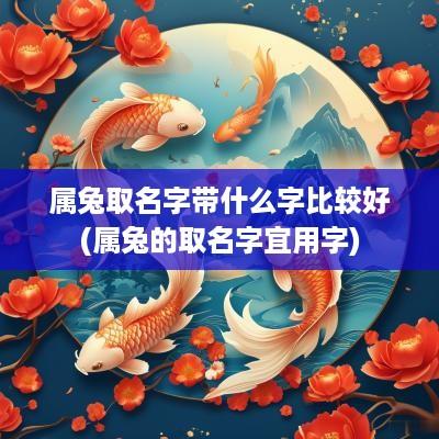 属兔取名字带什么字比较好(属兔的取名字宜用字)