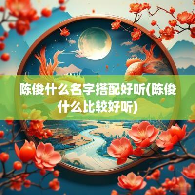 陈俊什么名字搭配好听(陈俊什么比较好听)
