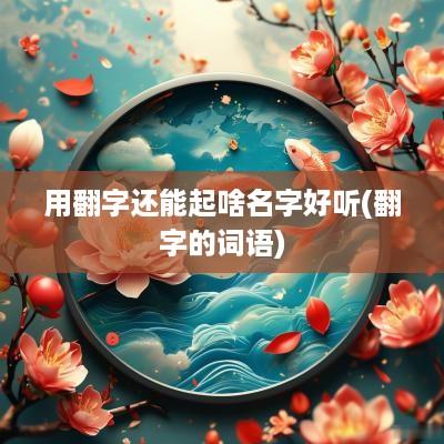 用翻字还能起啥名字好听(翻字的词语)