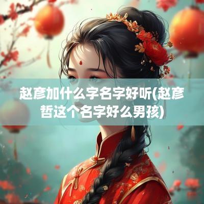 赵彦加什么字名字好听(赵彦哲这个名字好么男孩)