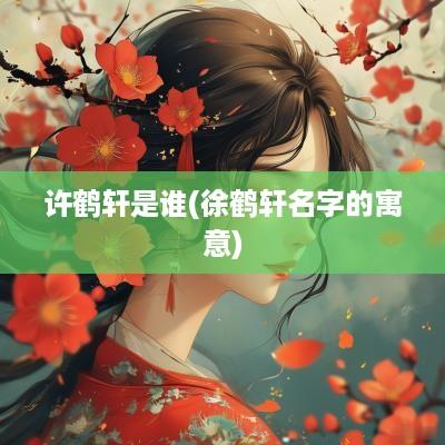 许鹤轩是谁(徐鹤轩名字的寓意)