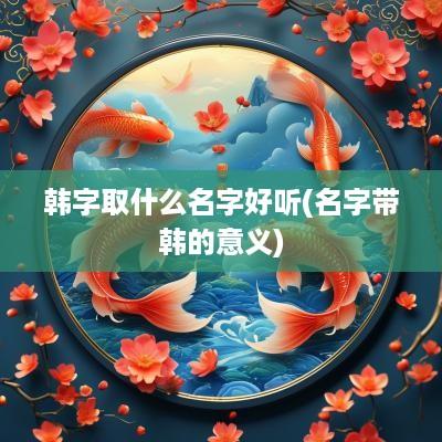 韩字取什么名字好听(名字带韩的意义)